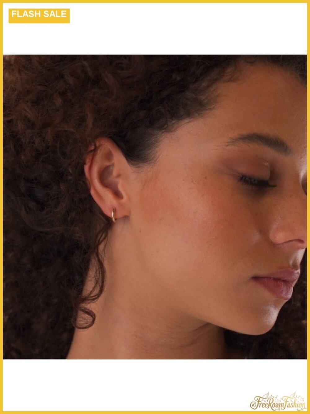 14K Gold Plated Small Huggie Hoop Earrings for Women - Hypoallergenic - Picture 6 of 6